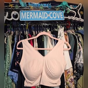 True & Co. Pale Pink Wireless V-Neck Comfort Bra